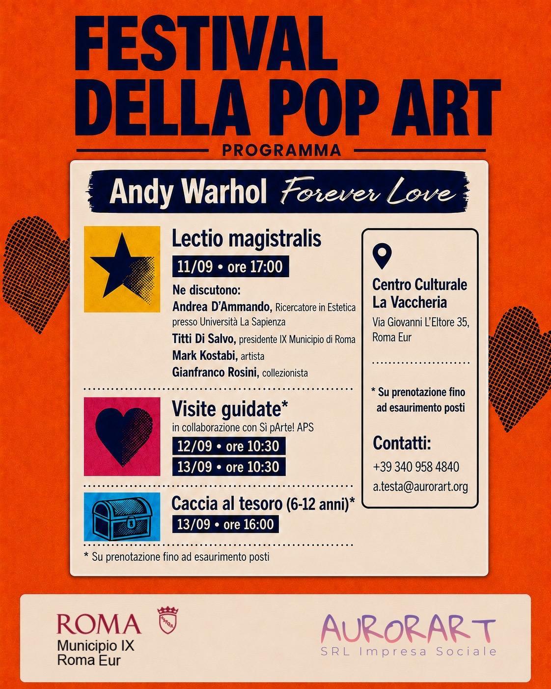 Programma del Festival della Pop Art per l’apertura della mostra Andy Warhol – Forever Love