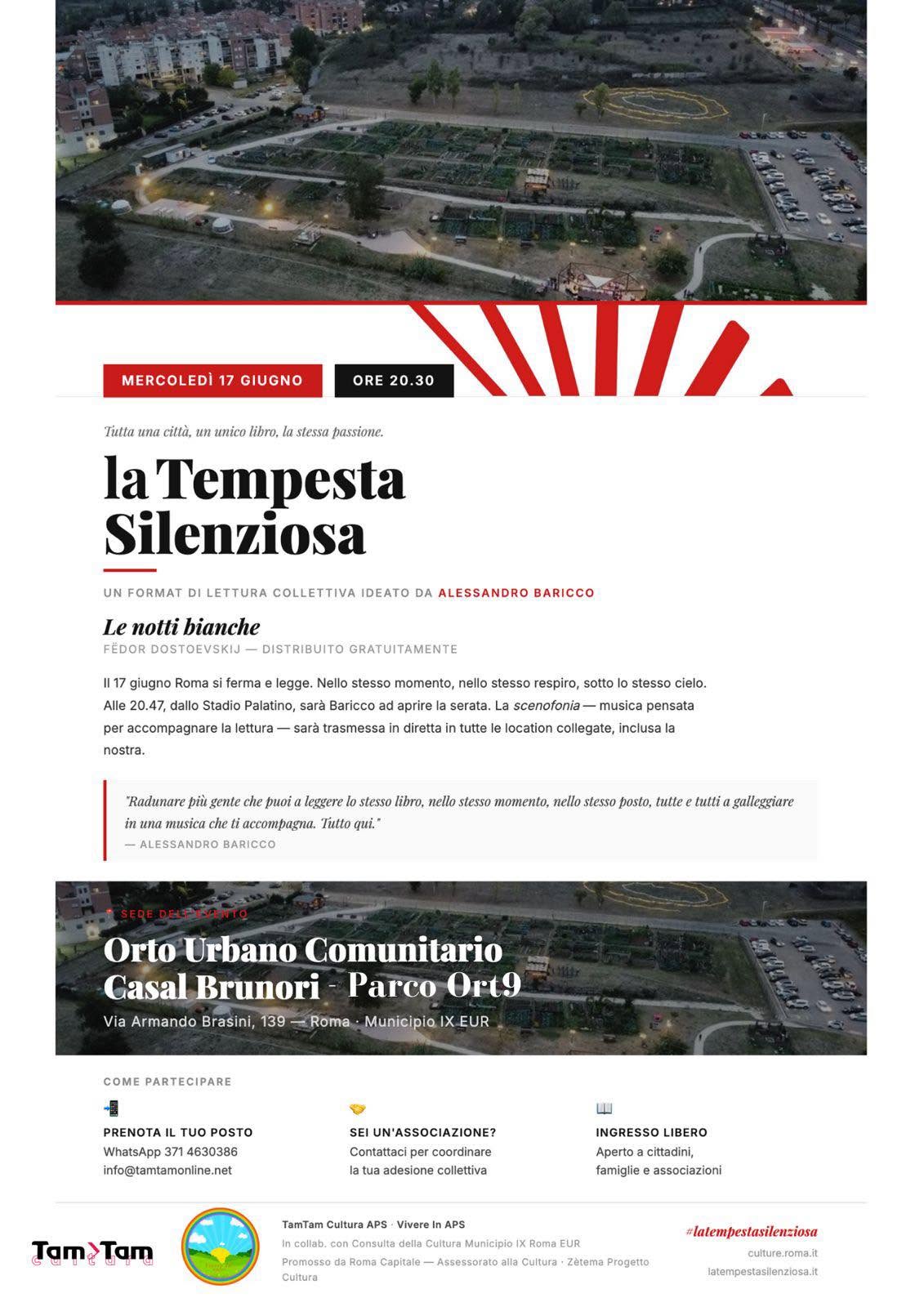 Locandina della lettura collettiva La Tempesta Silenziosa